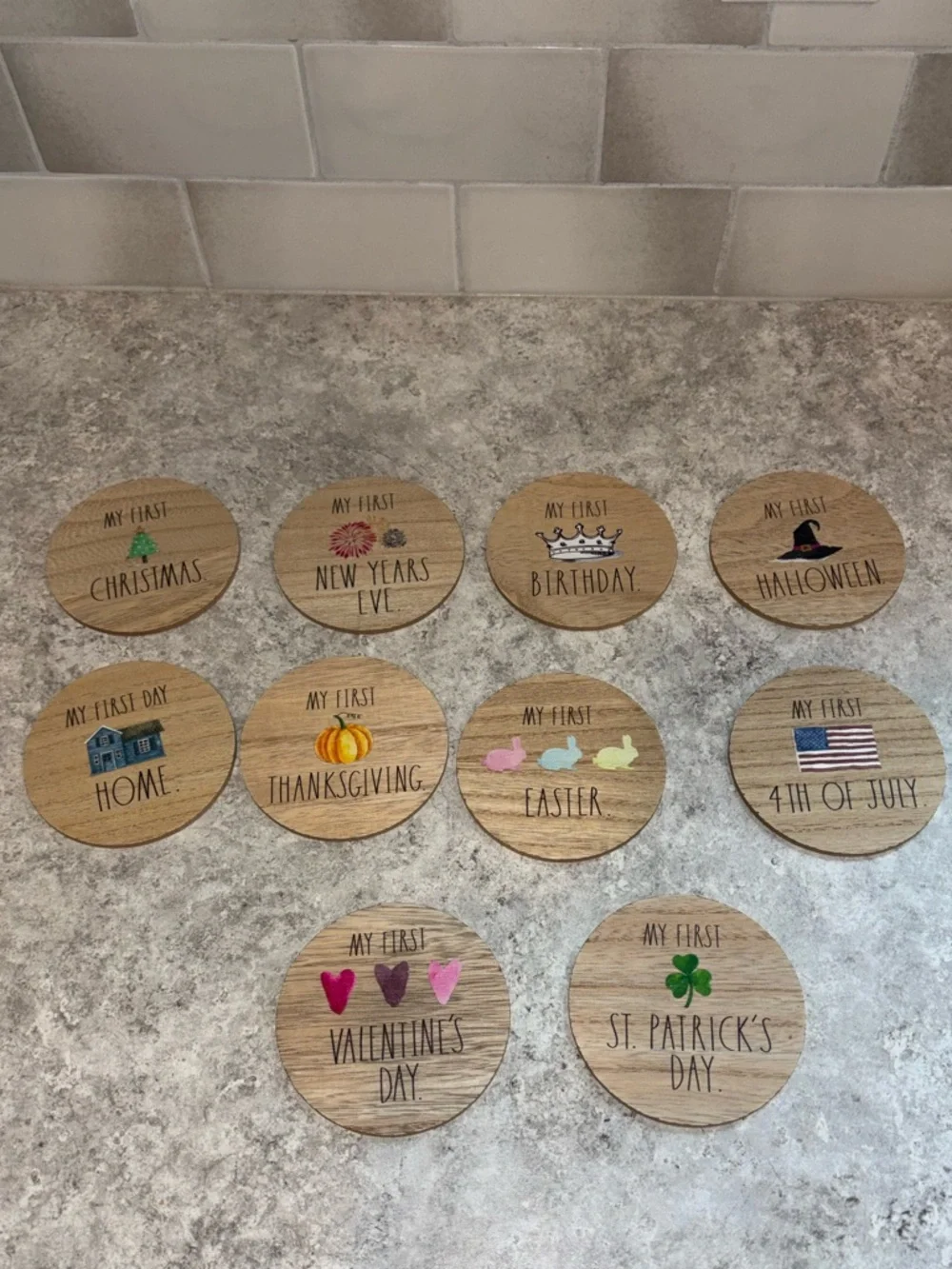 “My First” Milestone/Holiday Wooden Disc Set